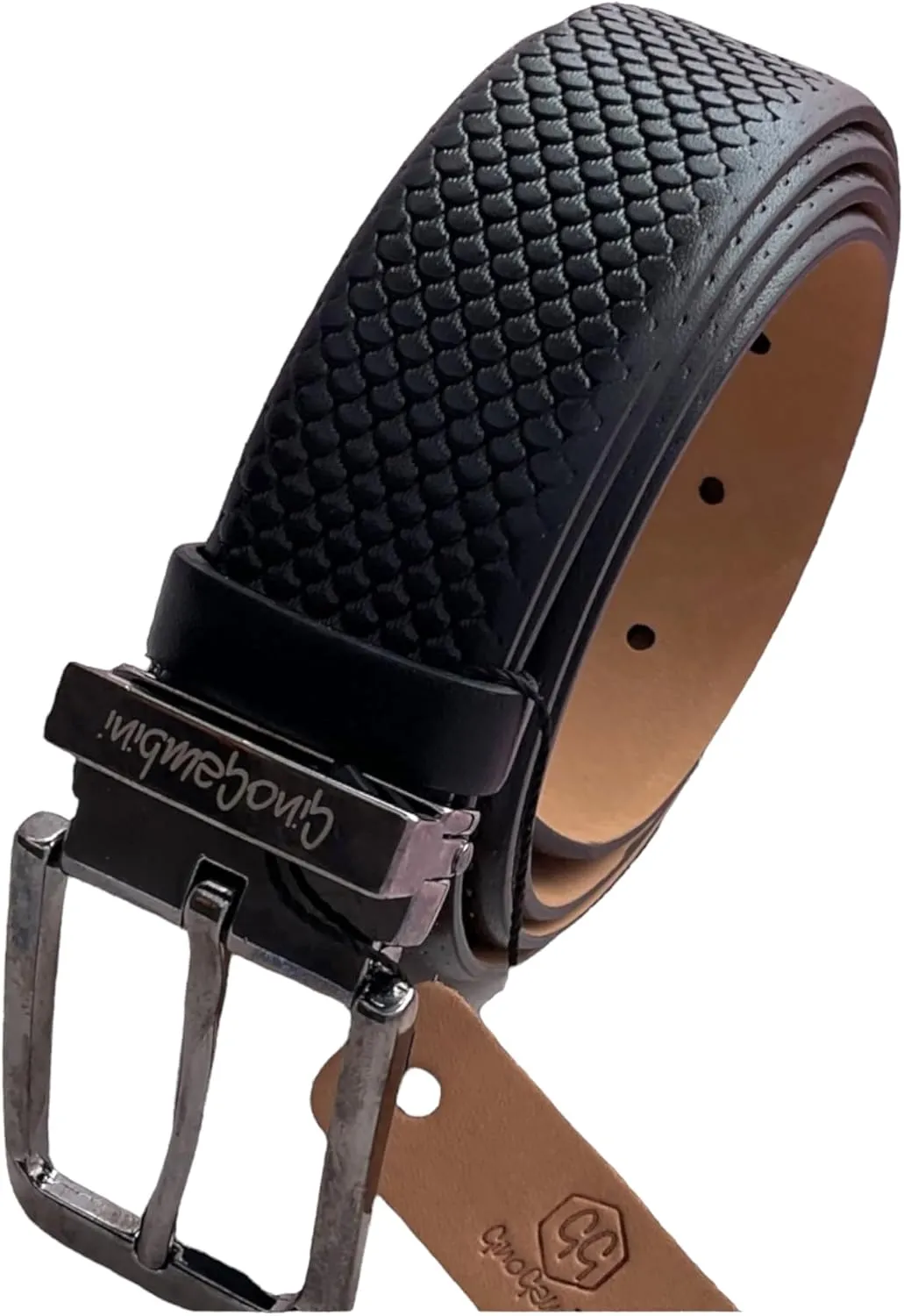 Embossed Top Grain Casual Dress Leather Belt