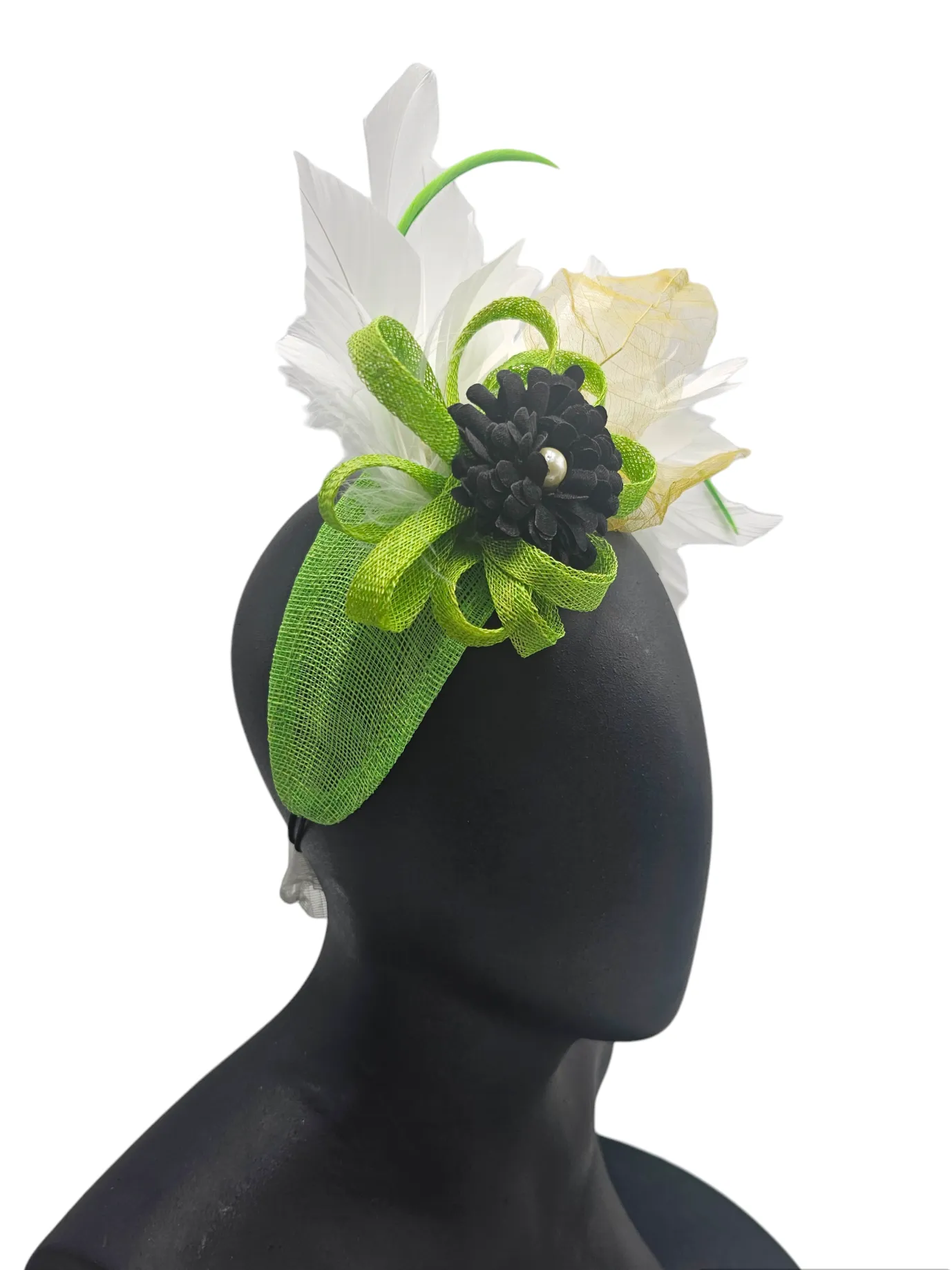 Emerald Fascinator Headband Green Base (Athena)