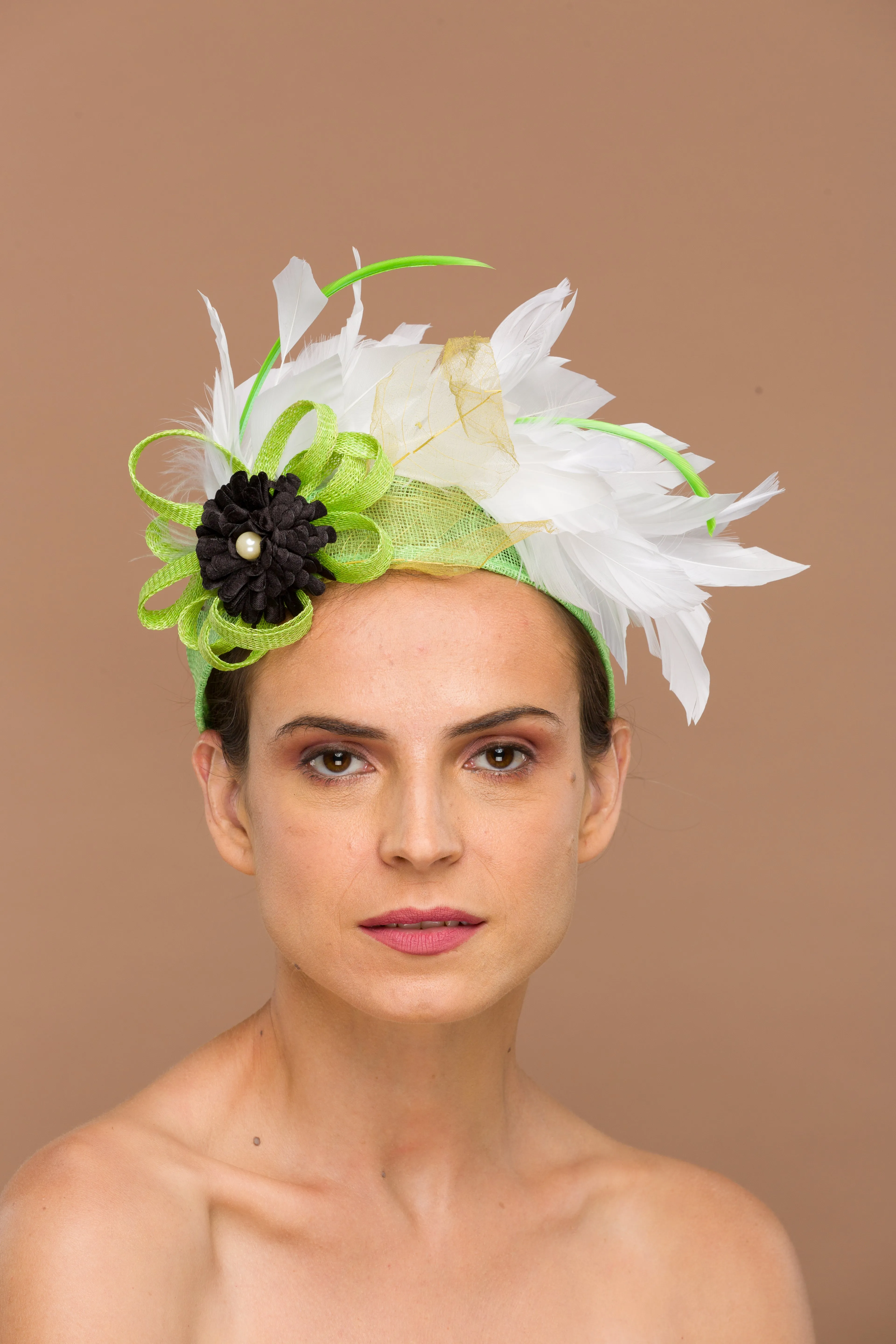 Emerald Fascinator Headband Green Base (Athena)
