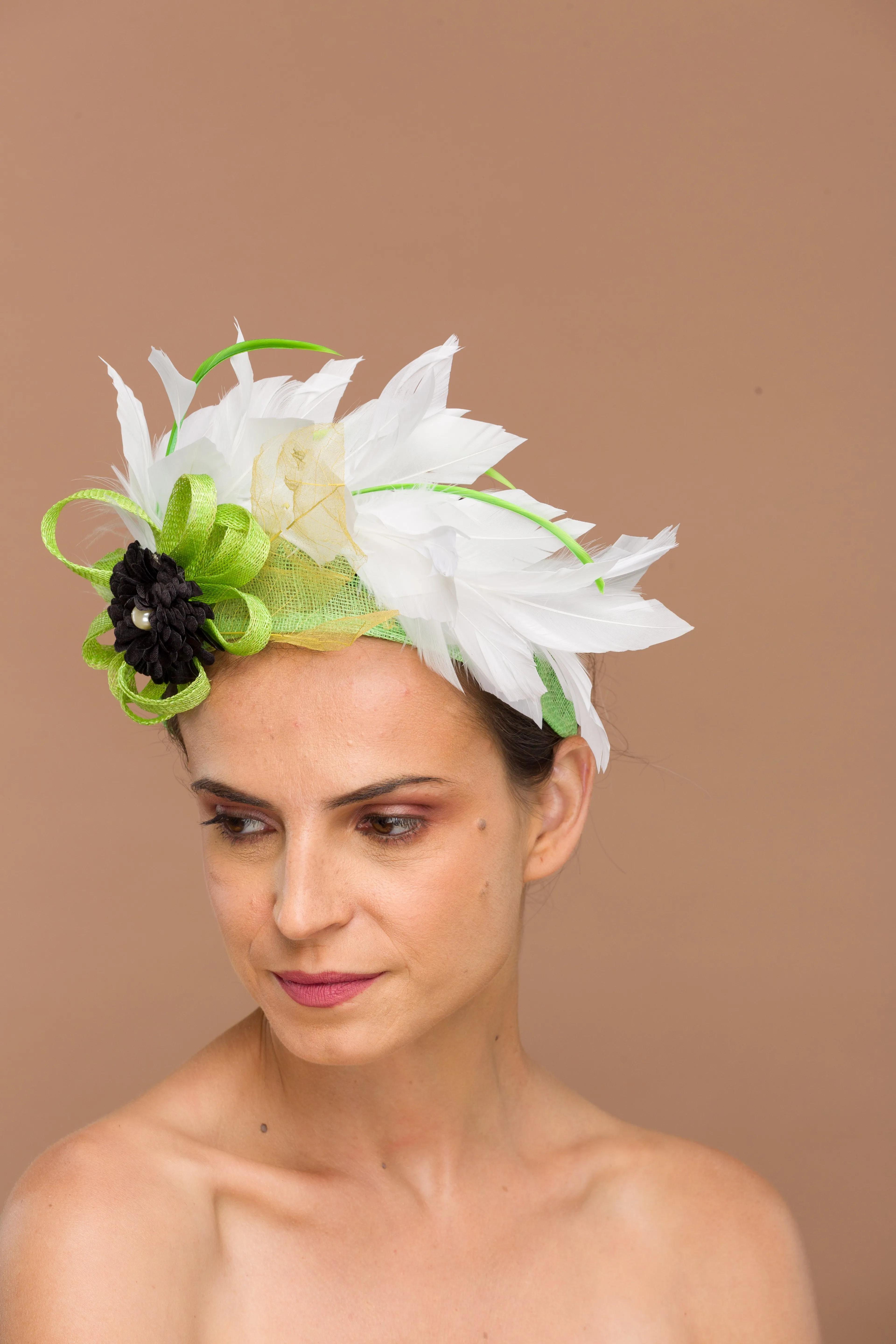 Emerald Fascinator Headband Green Base (Athena)
