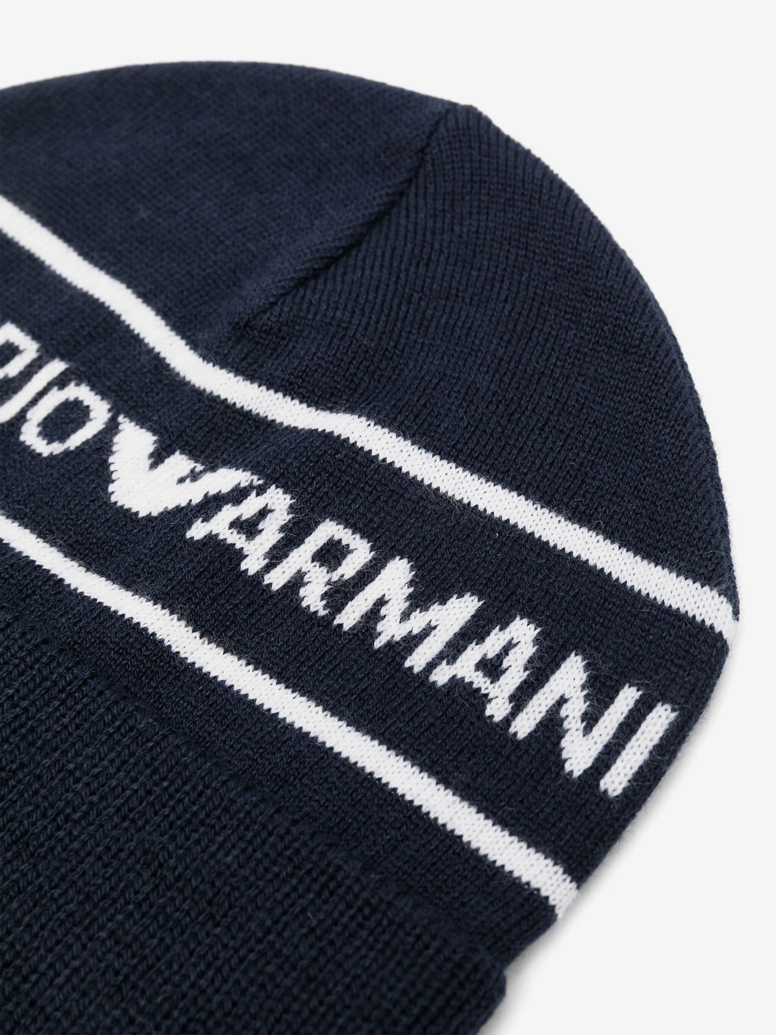 Emporio Armani Boys Logo Beanie Hat in Navy