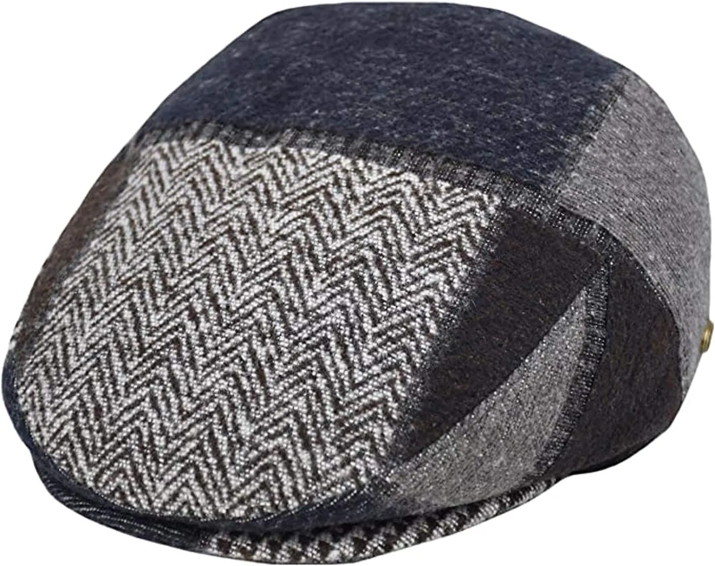 Epoch Men's Herringbone Wool Tweed Newsboy Ivy Cabbie Driving Cap