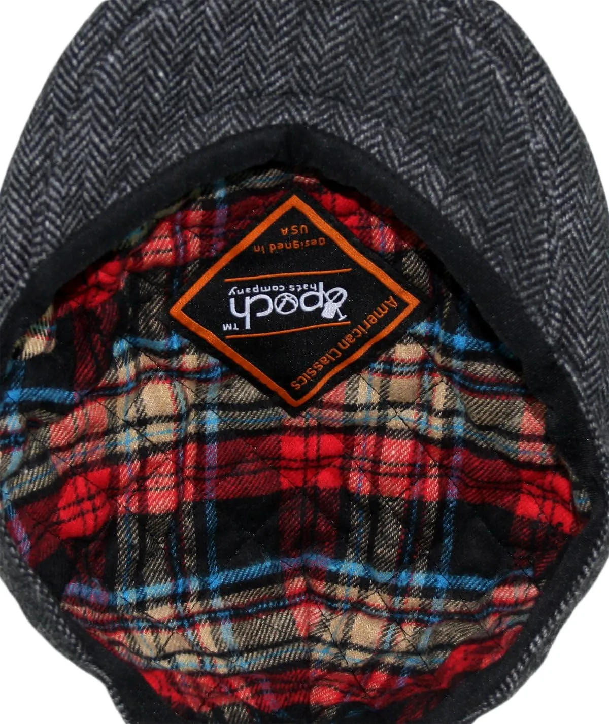Epoch Men's Herringbone Wool Tweed Newsboy Ivy Cabbie Driving Cap