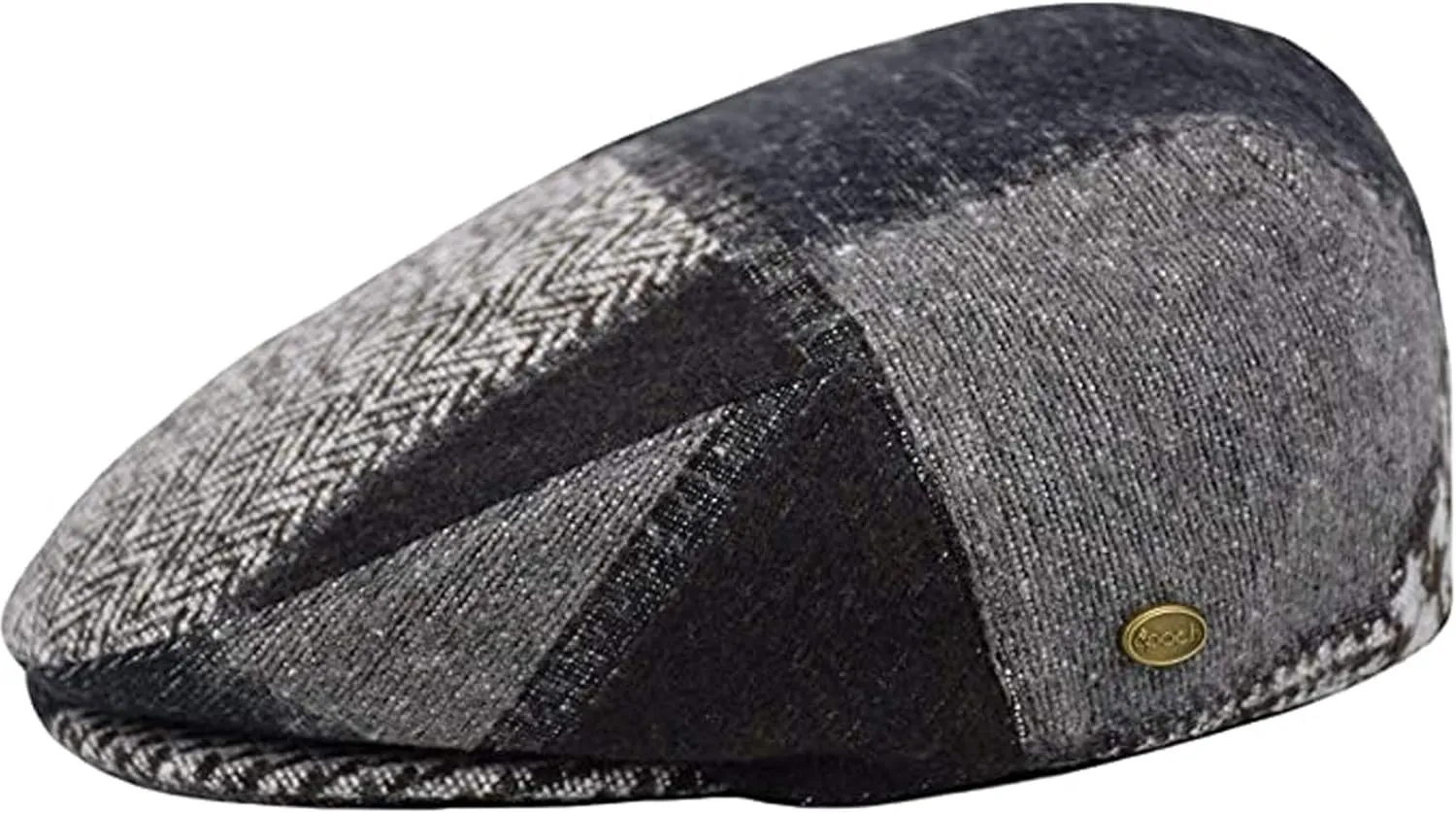 Epoch Men's Herringbone Wool Tweed Newsboy Ivy Cabbie Driving Cap