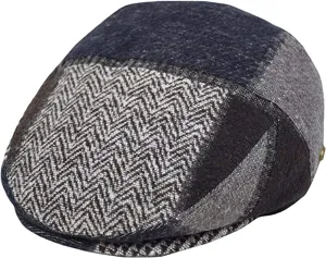 Epoch Men's Herringbone Wool Tweed Newsboy Ivy Cabbie Driving Cap