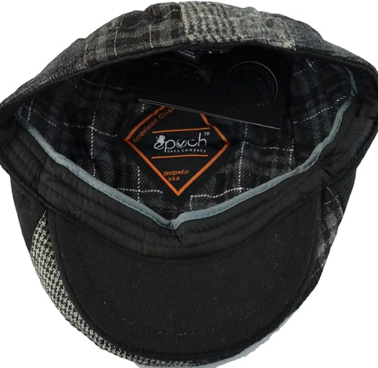 Epoch Men's Herringbone Wool Tweed Newsboy Ivy Cabbie Driving Cap