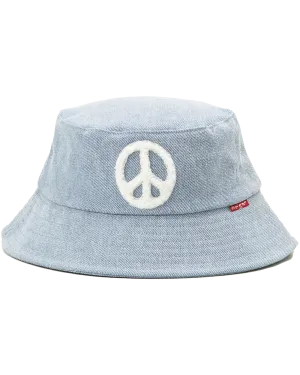 Essential Bucket Hat in Blue Peace