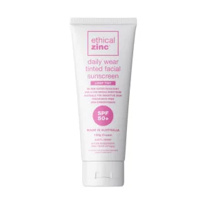 ETHICAL ZINC Daily Wear Tinted Facial Sunscreen Light Tint SPF 50  - 100g