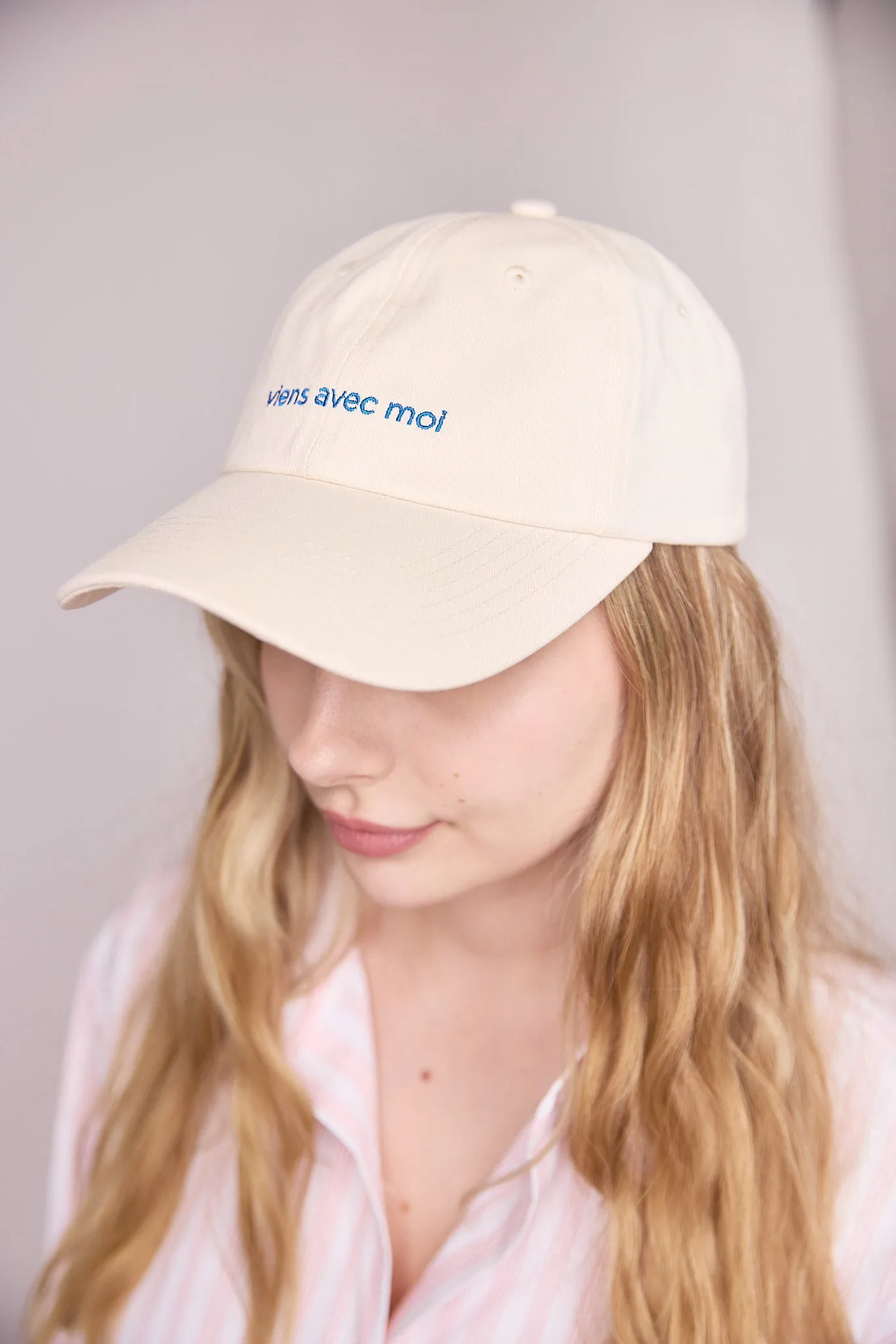 Everyday Hat - Cream & Royale Blue