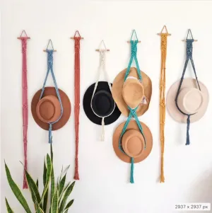 everyday Macrame Hat Holder, Wall Mounted Hat Display Rack