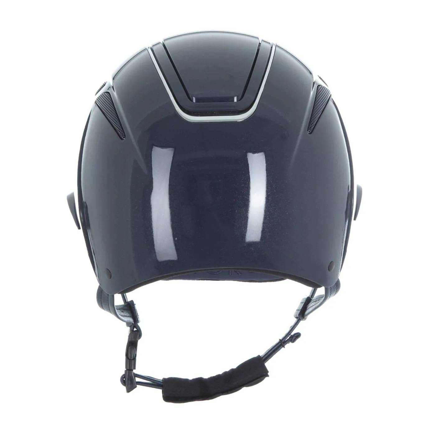 Evoke Callisto Wide Peak Riding Hat - Navy Metallic/Chrome