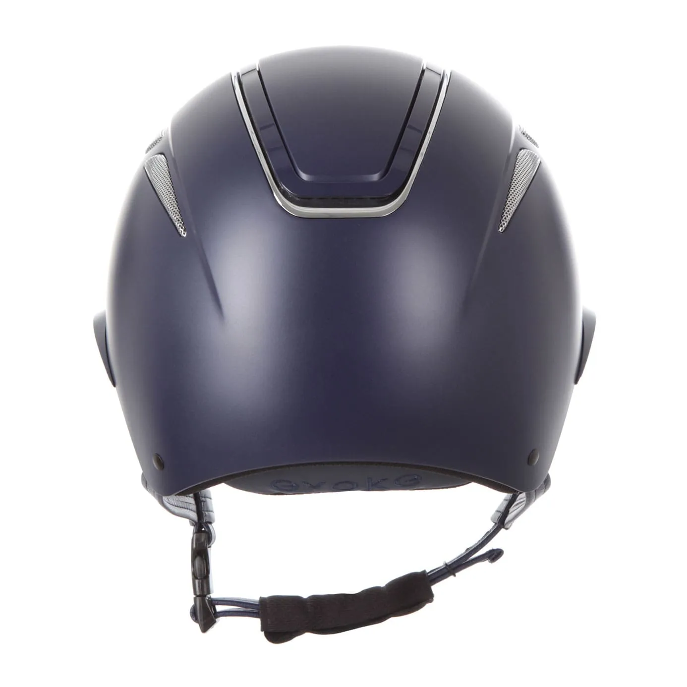 Evoke Callisto Wide Peak Riding Hat - Navy/Chrome