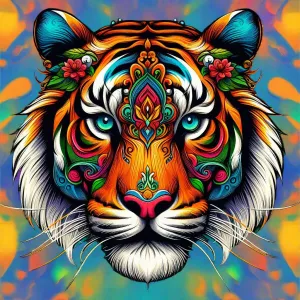 EXOTIC BIG CATS: Tiger-B. / Unisex Graphic Tee Shirt