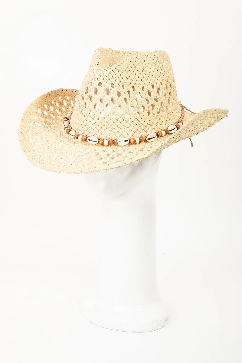 Explore More Collection - Fame Cowrie Shell Beaded String Straw Hat