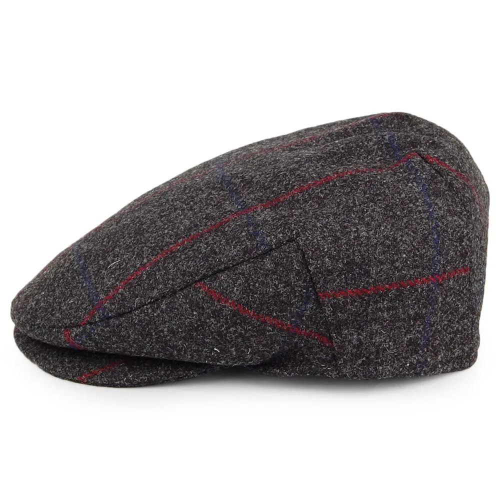 Failsworth Hats Windowpane Waterproof Flat Cap - Grey-Multi