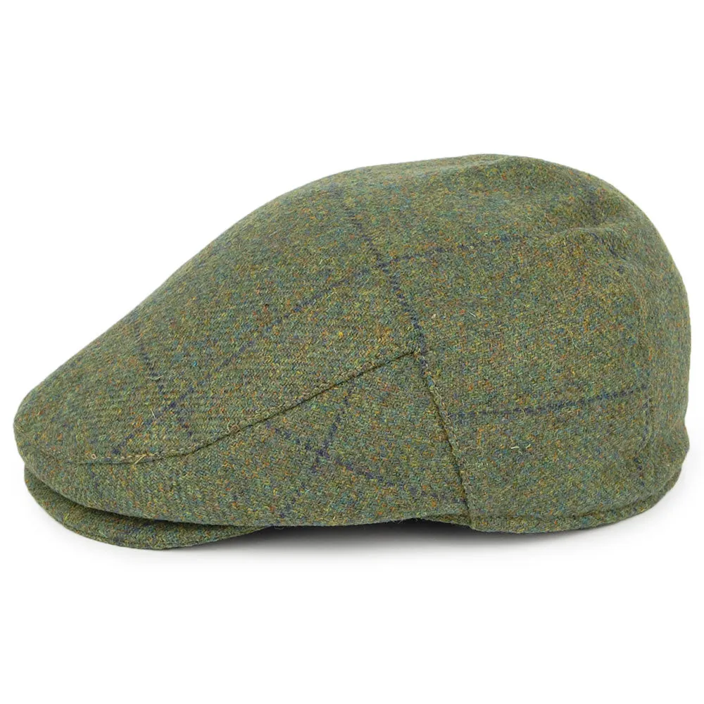 Failsworth Hats Windowpane Waterproof Flat Cap - Moss