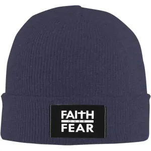 Faith Over Fear Christian Beanie – Warm Knit Hat with Bible Quote Design