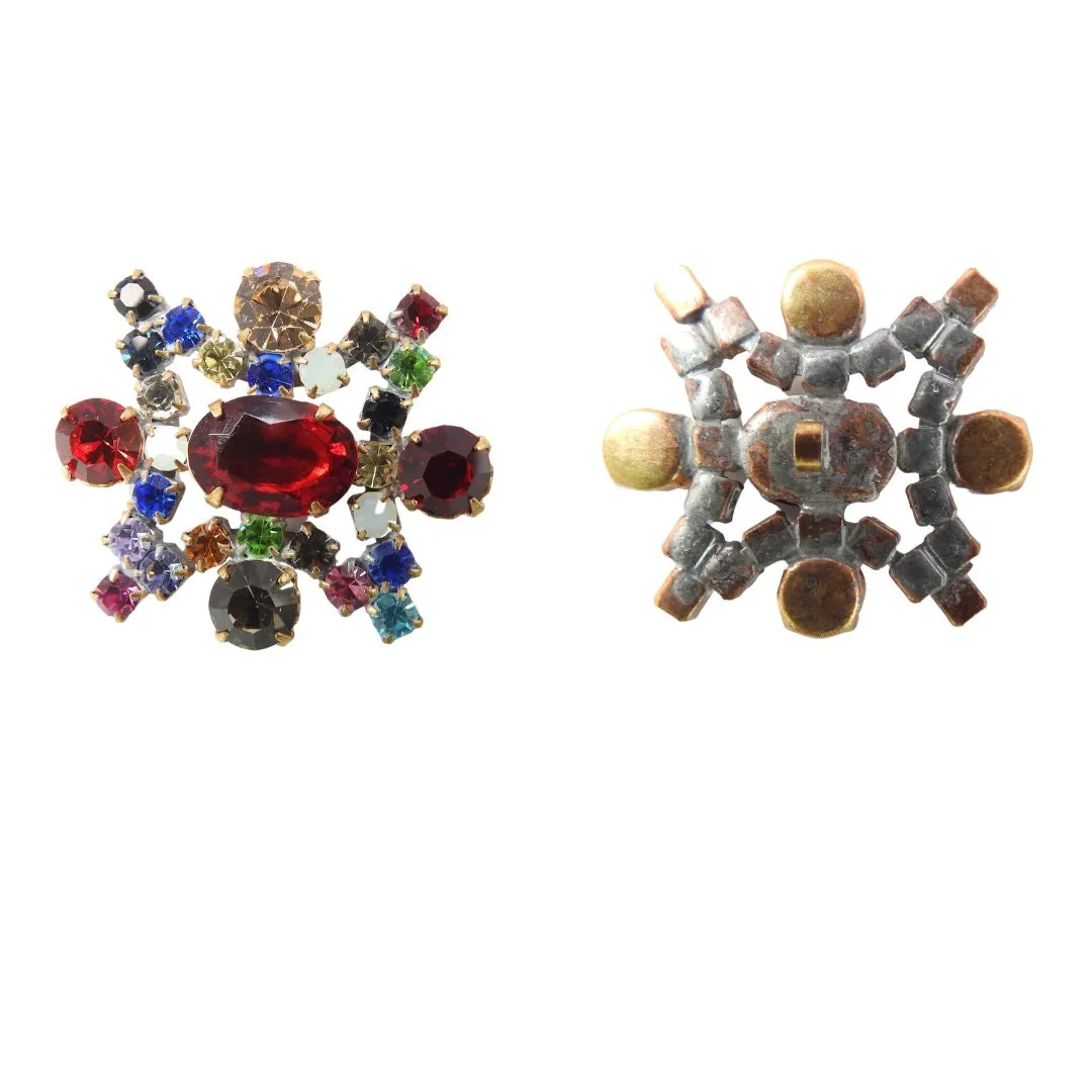 Fancy multicolored glass buttons for sewing