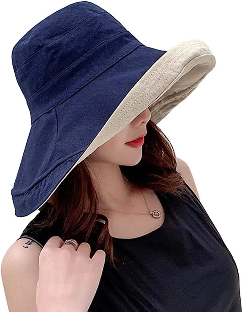 FaroDor Women's Reversible Bucket Hat UV Protection Packable Travel Cap Wide Brim Sun Hats