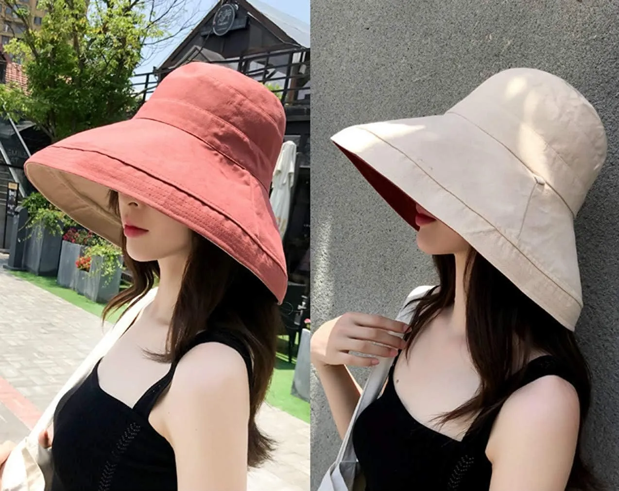 FaroDor Women's Reversible Bucket Hat UV Protection Packable Travel Cap Wide Brim Sun Hats