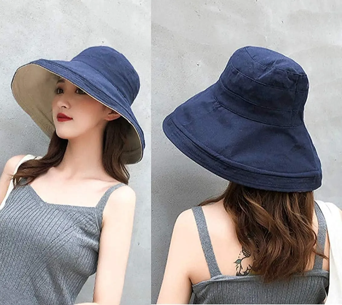 FaroDor Women's Reversible Bucket Hat UV Protection Packable Travel Cap Wide Brim Sun Hats