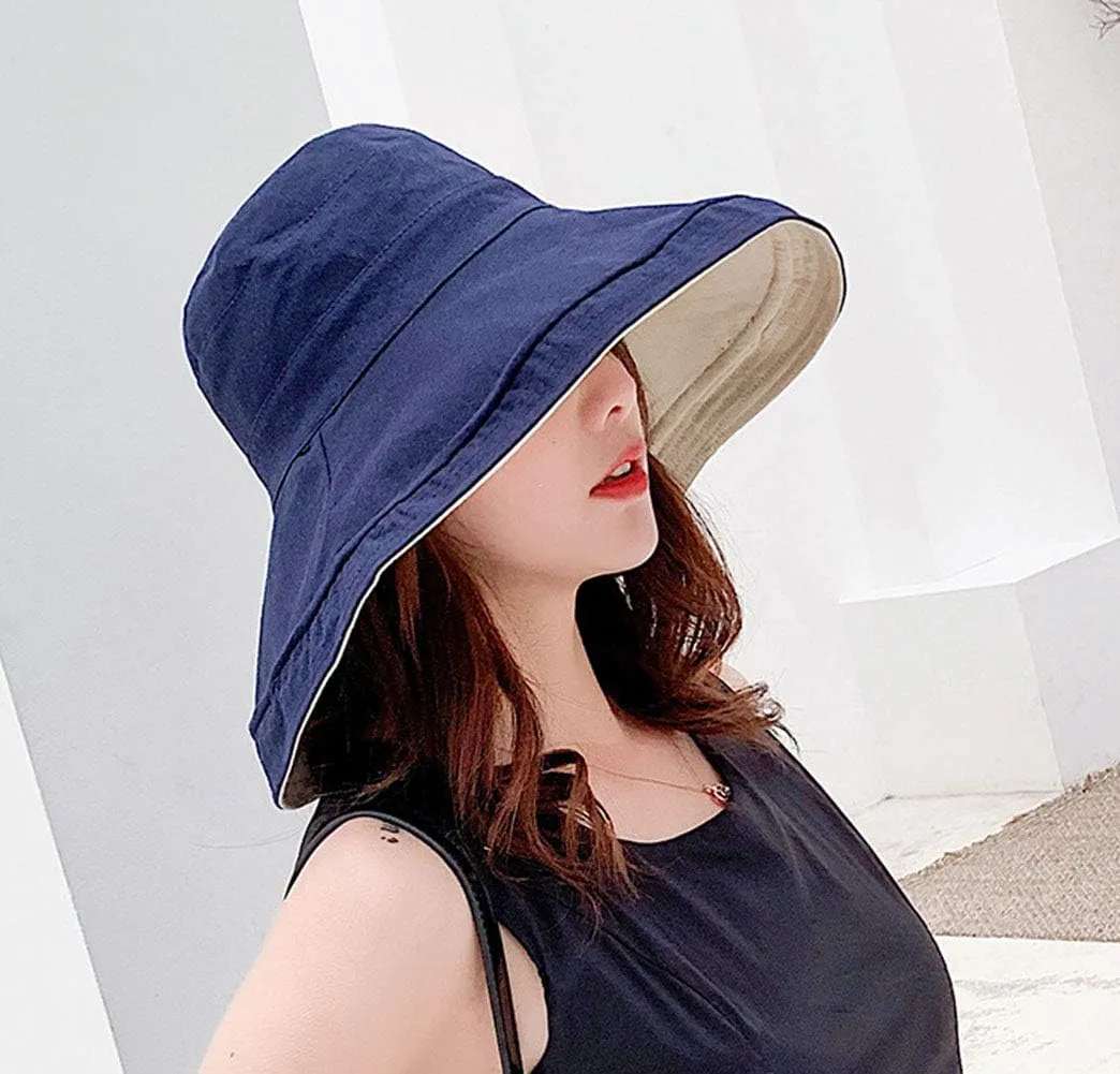 FaroDor Women's Reversible Bucket Hat UV Protection Packable Travel Cap Wide Brim Sun Hats