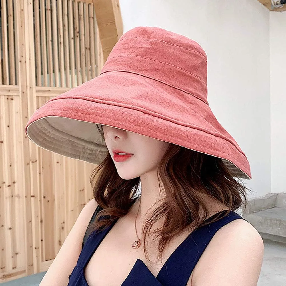 FaroDor Women's Reversible Bucket Hat UV Protection Packable Travel Cap Wide Brim Sun Hats