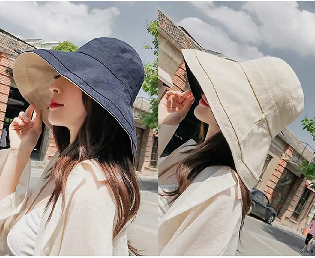FaroDor Women's Reversible Bucket Hat UV Protection Packable Travel Cap Wide Brim Sun Hats