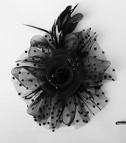 Fascinators Hat for Women Tea Party Headband Kentucky Derby Wedding Cocktail Flower Mesh Feathers Hair Clip