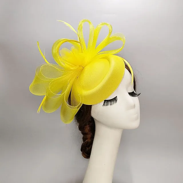 Fascinators Net Cocktail Elegant Vintage With Feather Headpiece