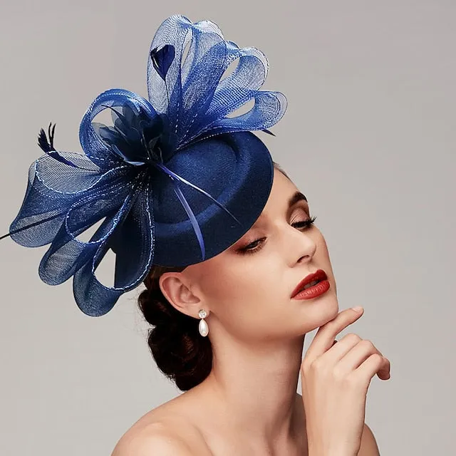 Fascinators Net Cocktail Elegant Vintage With Feather Headpiece