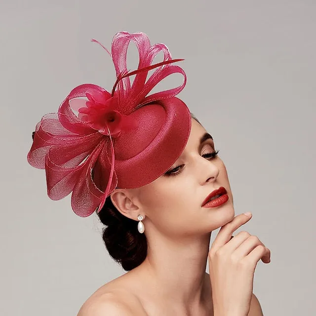 Fascinators Net Cocktail Elegant Vintage With Feather Headpiece