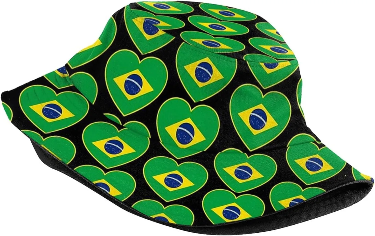 Fashion Brazil Brazilian Flag Bucket Hat Wide Brim UV Protection Sun Hat Boonie Hats Outdoor Hats for Men Women