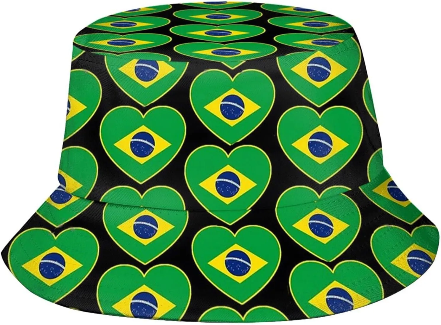 Fashion Brazil Brazilian Flag Bucket Hat Wide Brim UV Protection Sun Hat Boonie Hats Outdoor Hats for Men Women