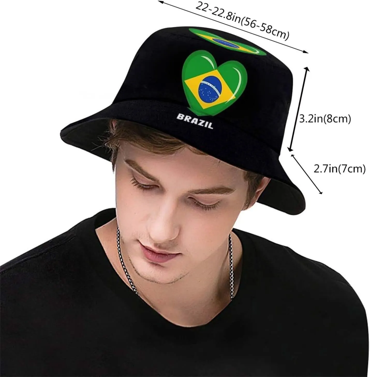 Fashion Brazil Brazilian Flag Bucket Hat Wide Brim UV Protection Sun Hat Boonie Hats Outdoor Hats for Men Women