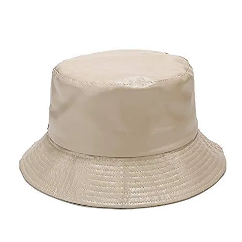 Fashion Bucket Hat PU Leather Rain Hat Waterproof Fishmen Cap