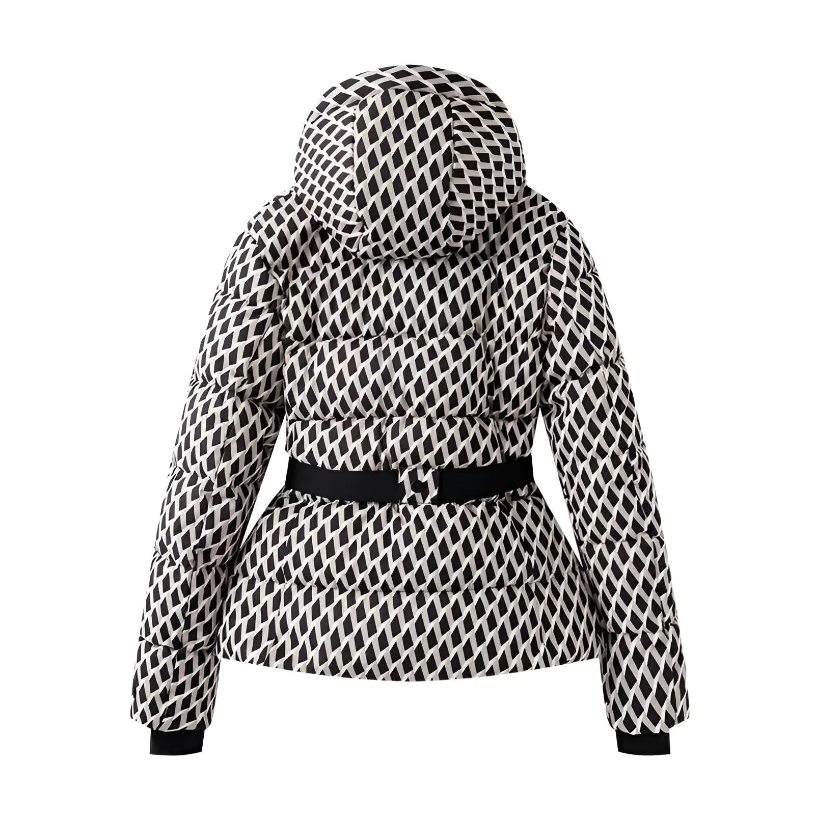 Fashion Waist Women's Hooded Belt Jacket
