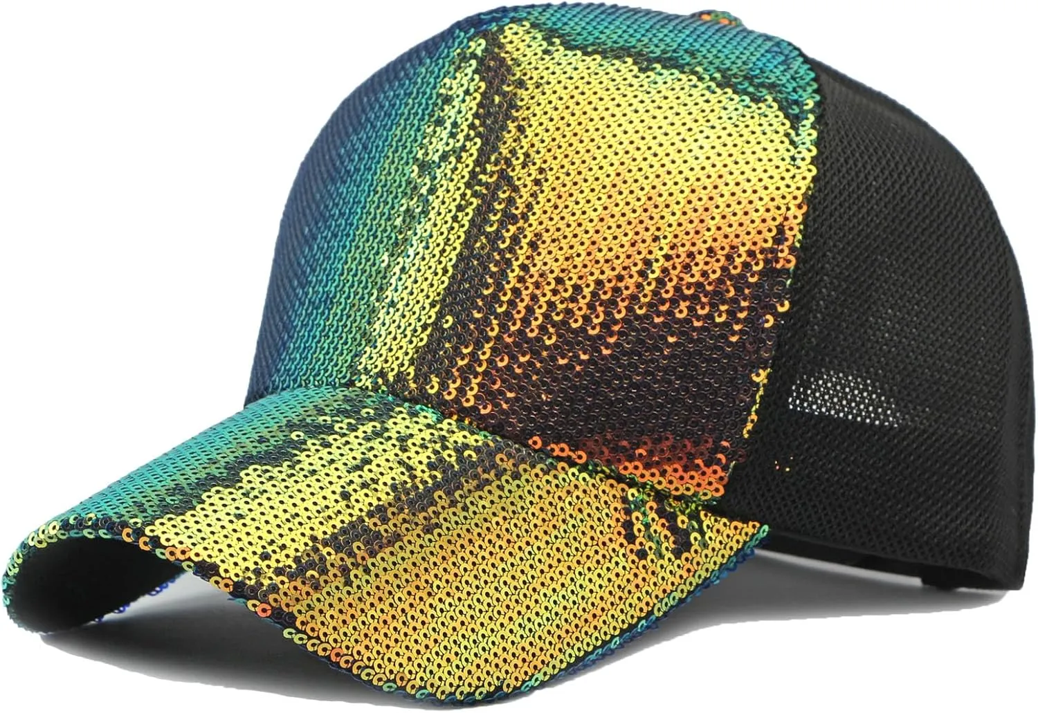 FASHIXD Mesh Baseball Cap for Women Sequin Summer Trucker Hats Breathable Running Hats Outdoor Sports Hat