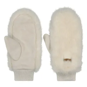 Faux Fur Mitts - White