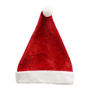 Festive Magic Velveteen Santa Hat with Plush Trim | 42cm