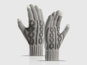 FitVille Men's Jacquard Knitted Winter Gloves