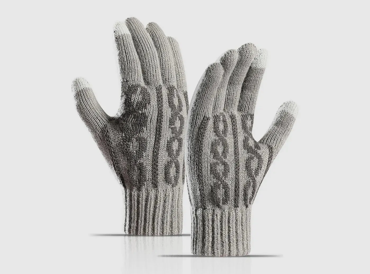 FitVille Men's Jacquard Knitted Winter Gloves