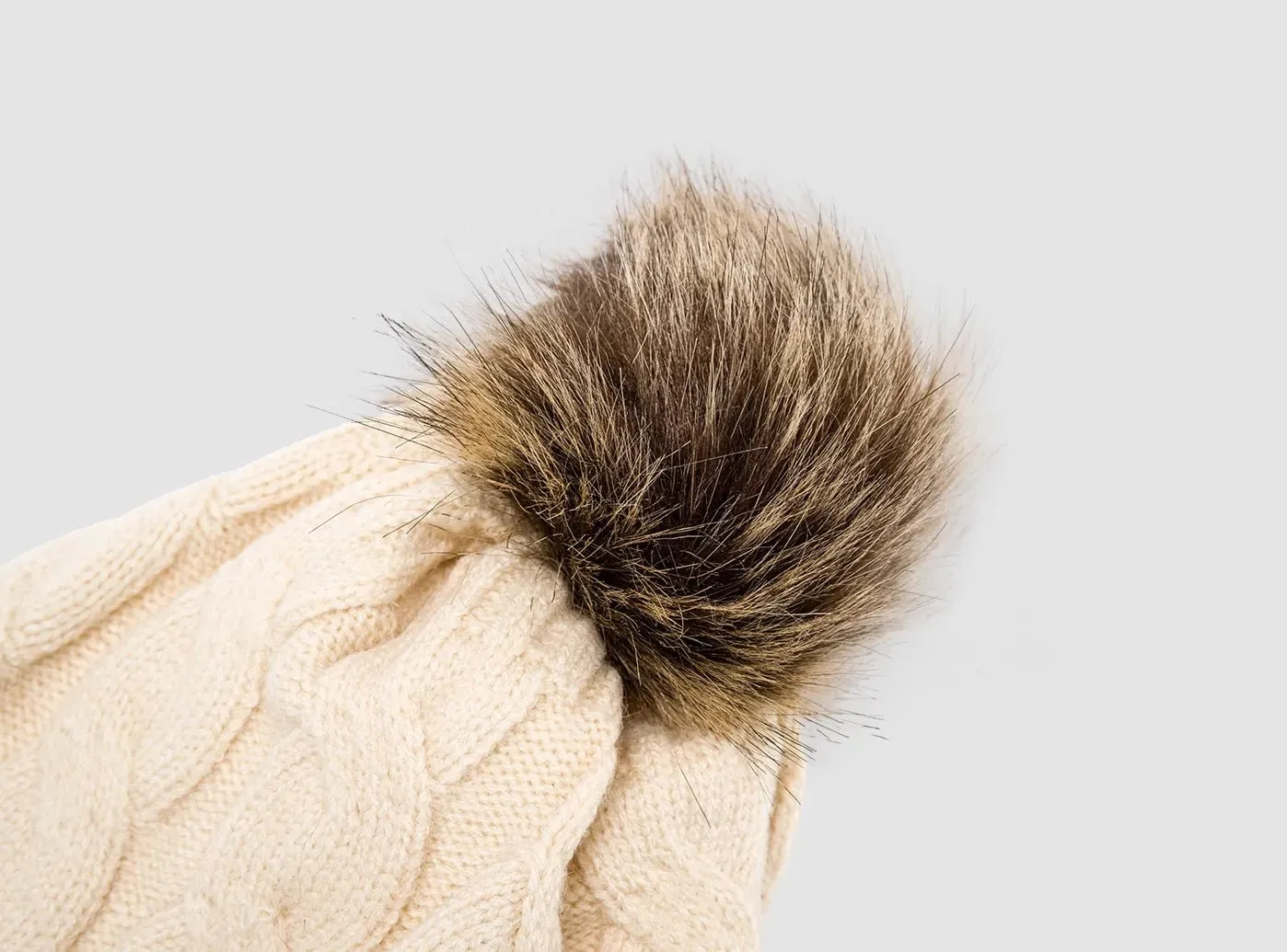FitVille Women's Knit Beanie with Faux Fur Pom Pom