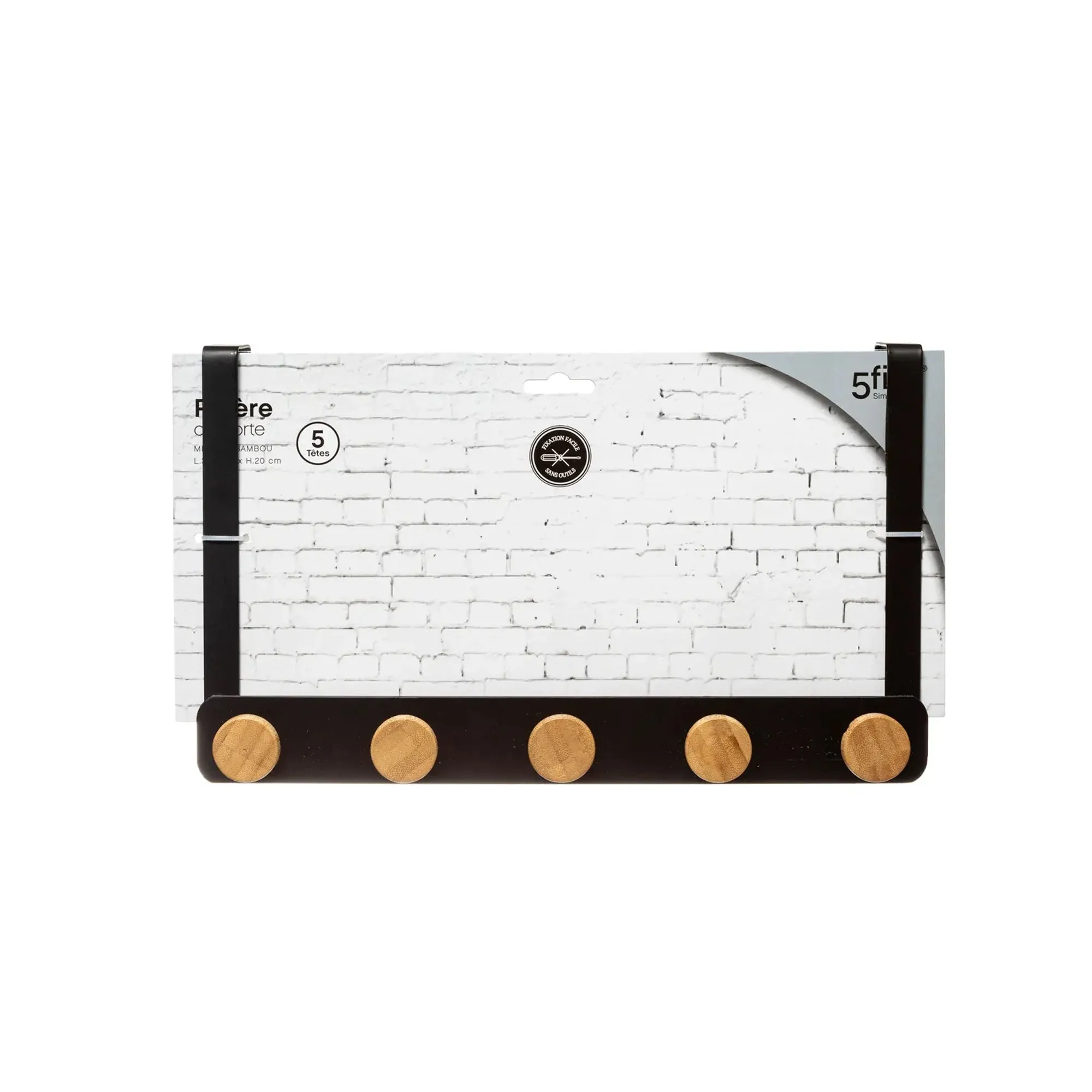 Five 5 Hook Coat Hanger Black
