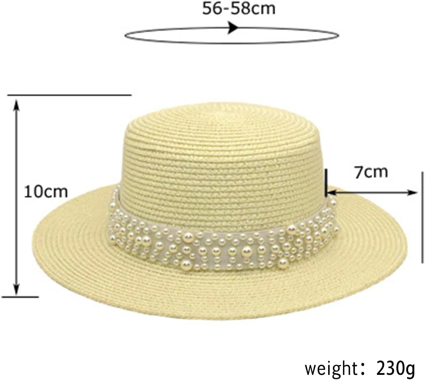 Flat Top Straw Cap for Womens Wide Brim Sunshade Bucket Hat Summer Sunscreen Beach Hat Sun Visor Hat
