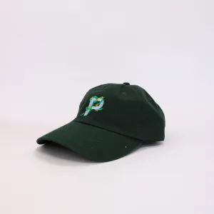 Floral Letter P Dad Hat (Forest Green)