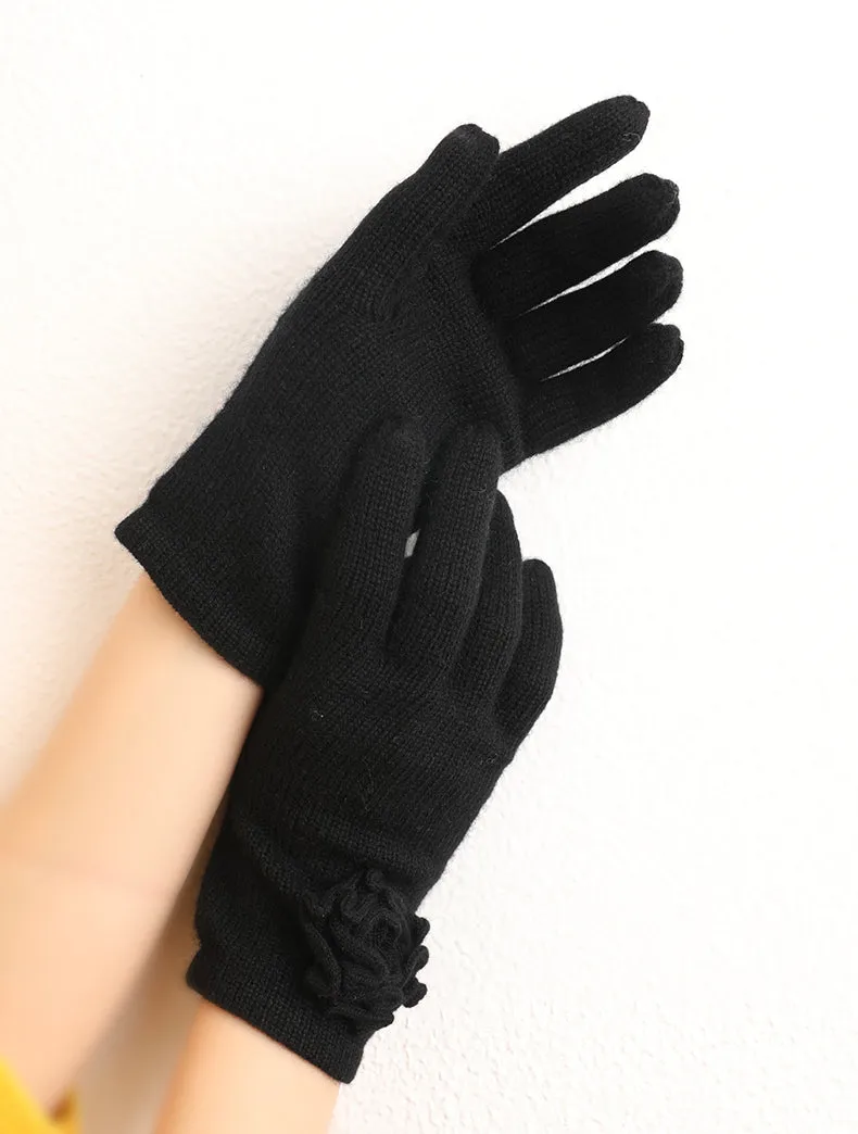 Flower hat glove set