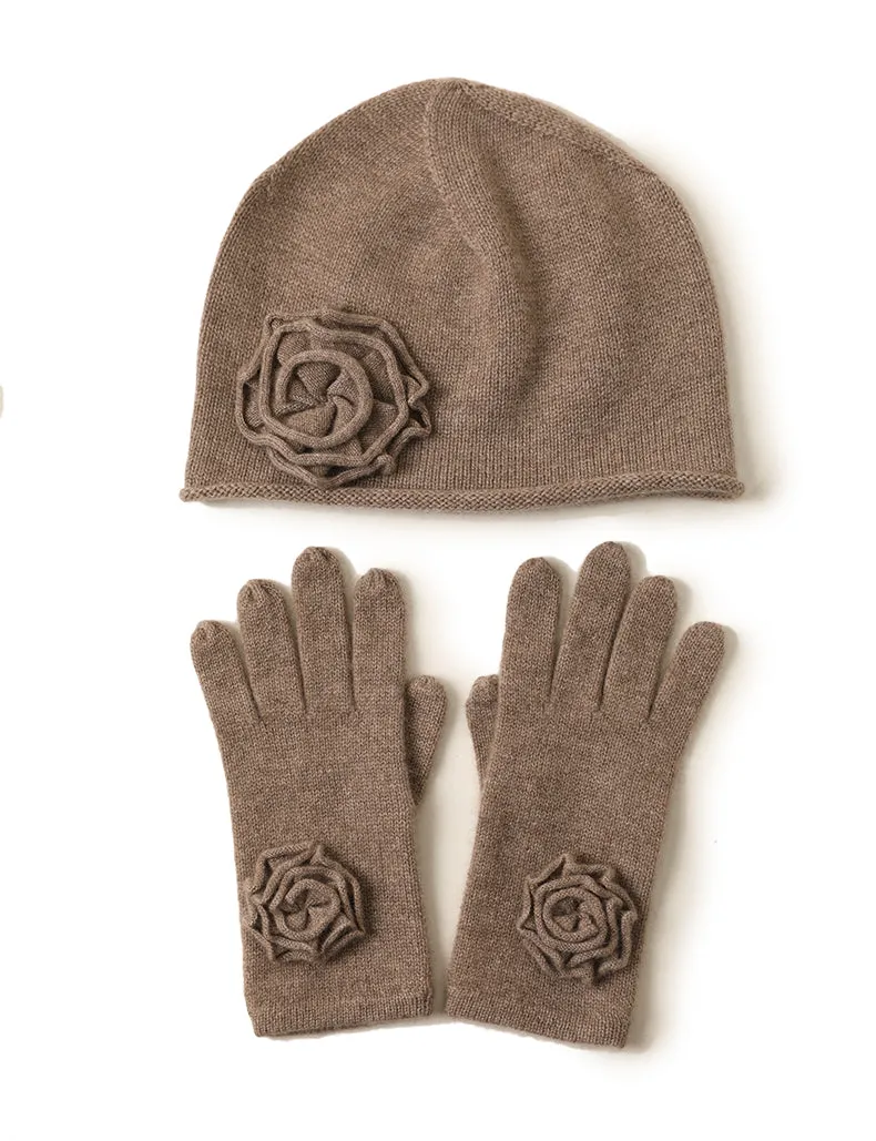 Flower hat glove set