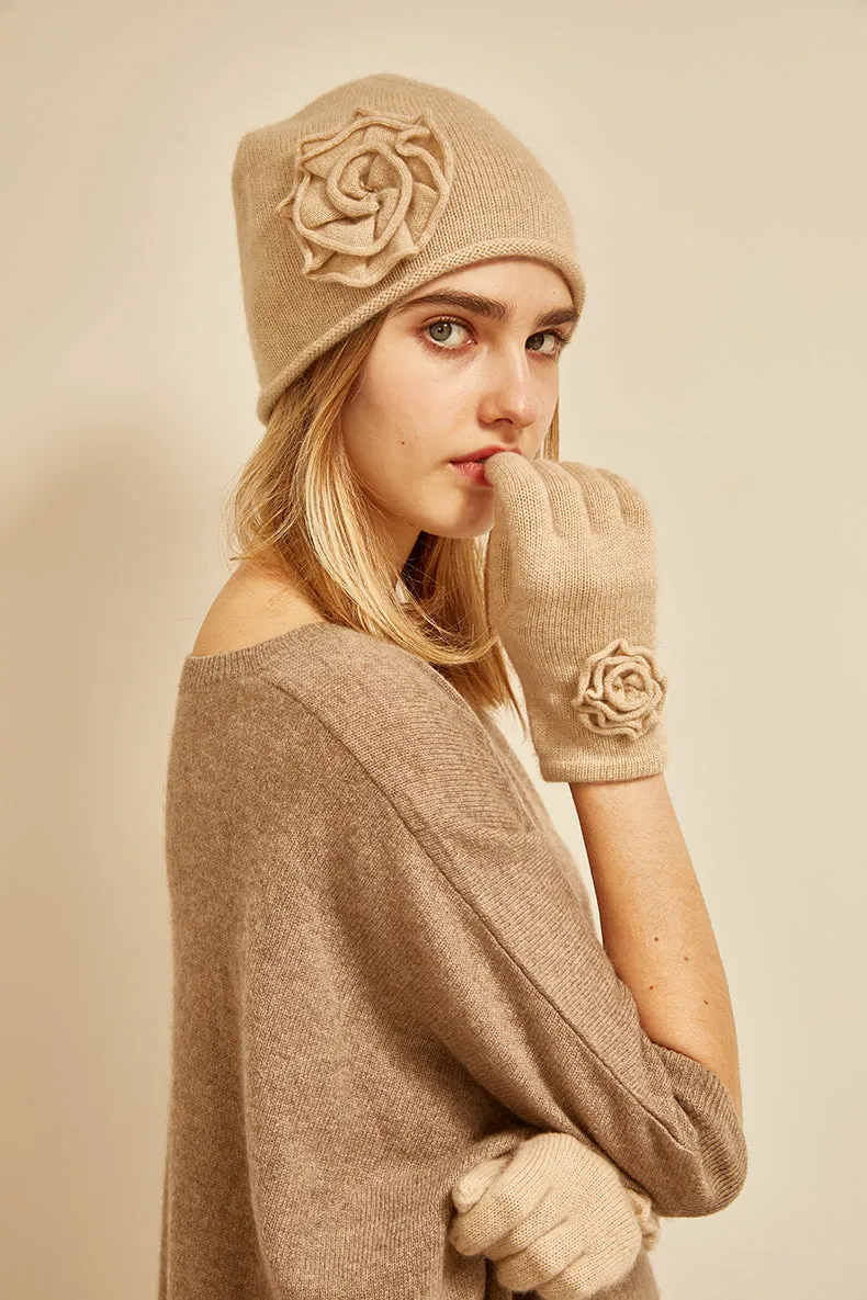 Flower hat glove set