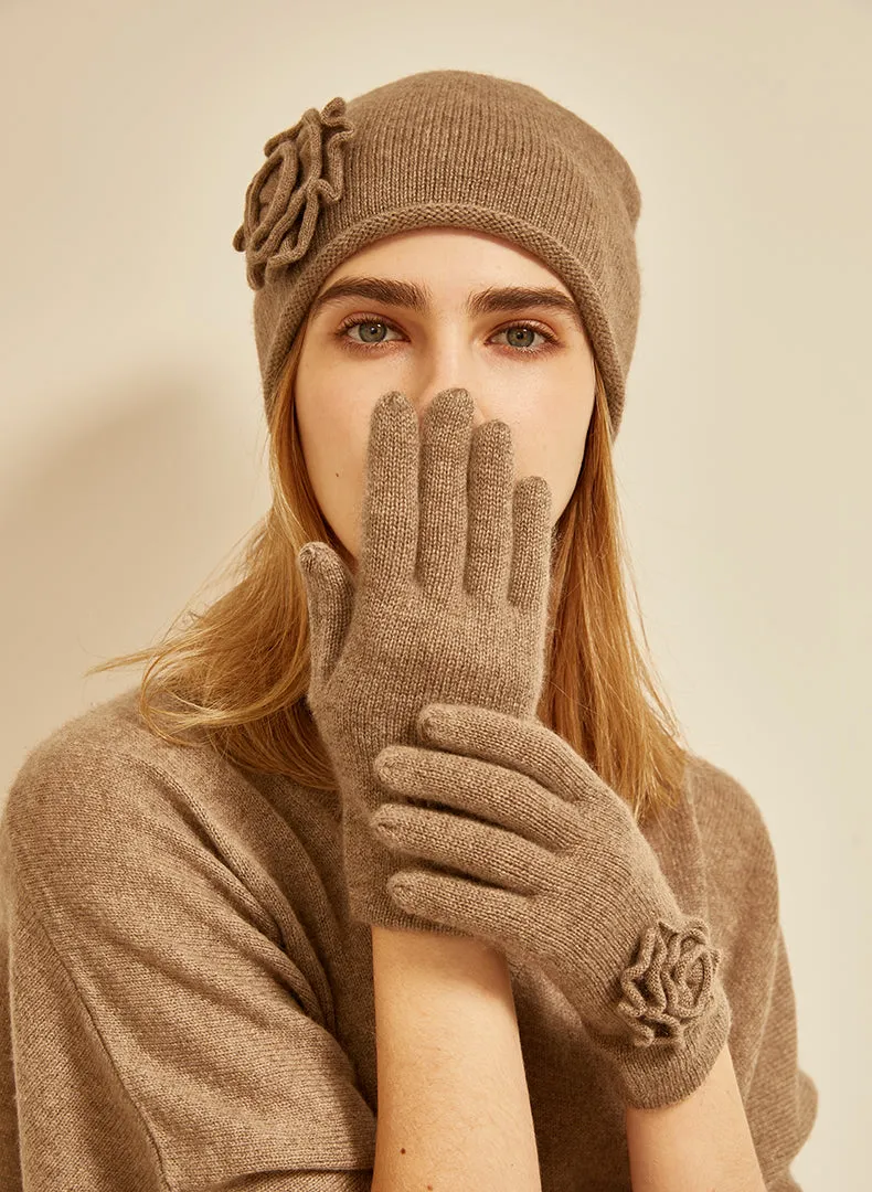 Flower hat glove set